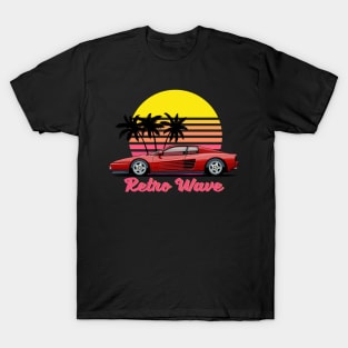 Retro wave Testa rossa T-Shirt